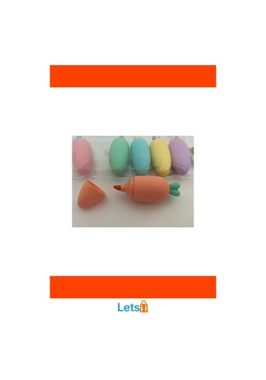 Havuç Tasarımlı Renkli Fosforlu Kalemler 5 Adet Çok Renkli