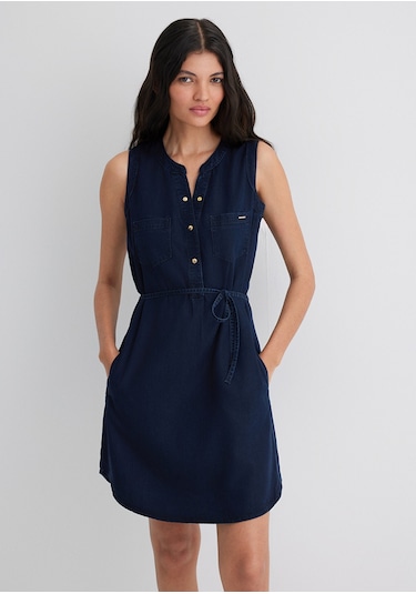 Mavi - Suzy Mürekkep Rengi Gold Denim Elbise 130317-81270 Mavi