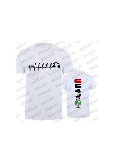 Kucluterkek Motosiklet Baskılı T-shirt 1n23456 - Yaz Moda Günlük Tişörtkırmızı Kirmizi