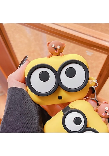 Microsonic Aipods Uyumlu 4.nesil / Anc Kılıf Cartoon Figürlü Silikon Crtn-fgr-mn-tim Koyu Sarı