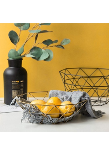 Suntek Geometrik Metal Tel Dekoratif Depolama Ekran Sepet Masa