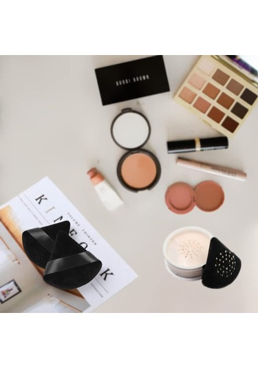 Mufunye 6 Adet Üçgen Pudra Puf, Makyaj Puf, Yüz Pudrası İçin Pudra Pufları, Üçgen Makyaj Kadife Puf, Makyaj