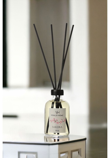 Vivaldi Home Sakura Çiçeği Çubuklu Oda Kokusu Esansiyel Uçucu Yağ 50 ML