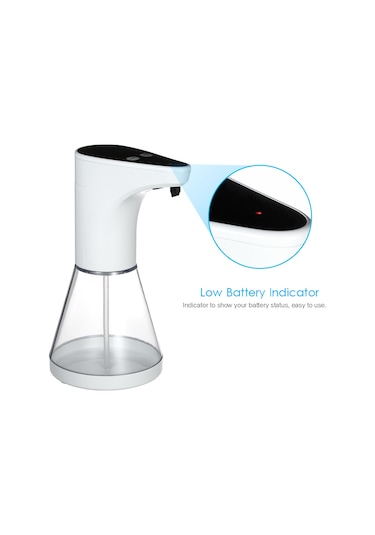 Leezsing Otomatik Sabunluk Temassız Sıvı Şampuan Duş Jeli Losyon Otomatik Dağıtıcı Kızılötesi Hareket Sensörü Banyo Tuvalet Otel 480ml/16.9oz--beyaz