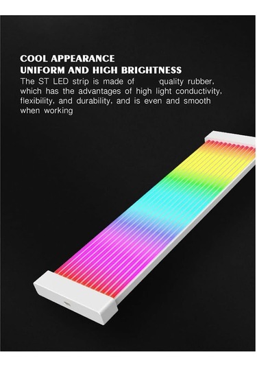 Wezone Beyaz X8 Led Argb Senkronizasyon Kablosu - Atx 24pın + Ekran Kartı 8pin, Isı Yalıtımı, 5v 3-pin Bağlantı, 550+100mm Uzunluk