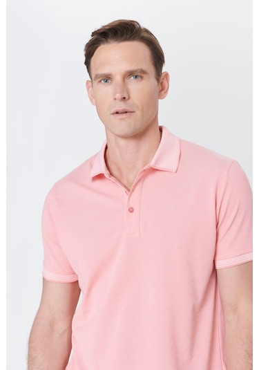 AC&Co / Altınyıldız Classics 4A4820200047PBY3XL Düğmeli Polo Yaka Cepsiz Slim Fit Erkek Tişört Pembe - Beyaz AC&Co / Altınyıldız Classics 4A4820200047PBY3XL Düğmeli Polo Yaka Cepsiz Slim Fit Erkek Tişört Pembe - Beyaz