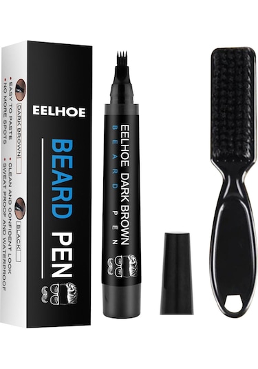 Suntek Erkekler Sakal Doldurma Kalemi Fırça Ile Su Geçirmez Kahverengi