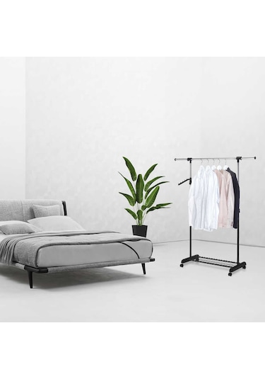 Handy Mate Morena Yükseklik Ayarlı Geniş Elbise Askısı-siyahkrom 83-147x43x101-168 Cm Diğer