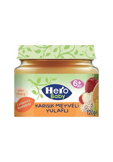 Hero Baby Karışık Meyveli Yulaflı Kavanoz Mama 120 GR