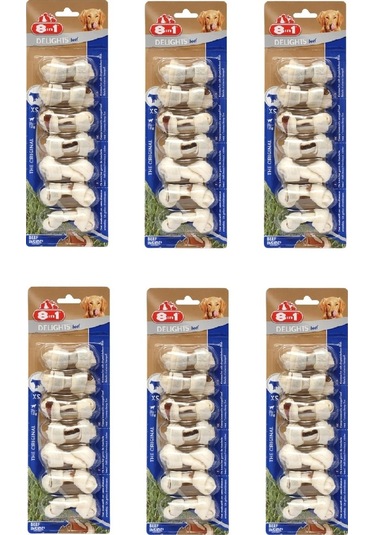 8in1 Delights Bones Biftekli Xs Köpek Ödül Kemiği 7 Li X 6 Adet