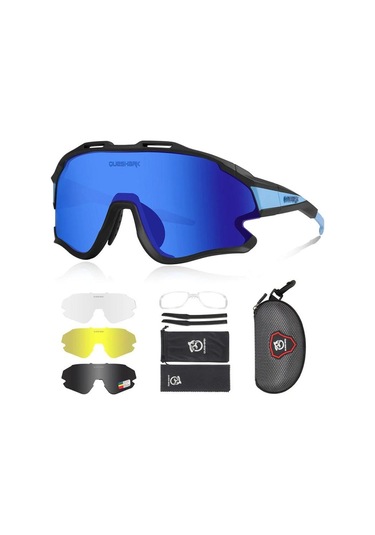 Queshark Polarize Anti-Uv Outdoor 4 Lens Ultra Hafif Spor Motorsi