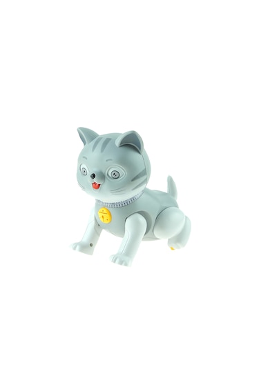 Sesli Hareketli Oyuncak Kedi Işıklı Sevimli Kedi 20 Cm