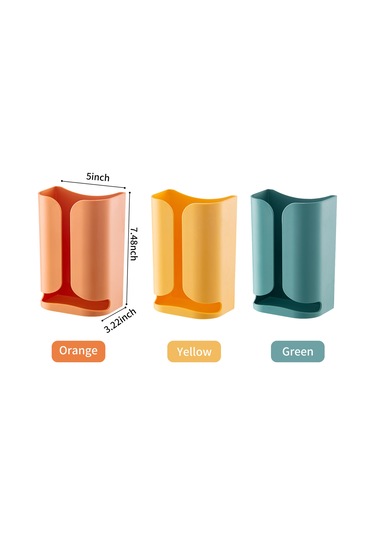 Symbee Abs Mutfak Banyo Mutfak Çöp Poşeti Ve Kağıt Havlu Saklama Kutusu, Dikişsiz Yapıştırıcı İle Duvar Montajlı, T-şekilli Çıkışlı Çok Amaçlı Depolama Kutusu Sarı Sarı