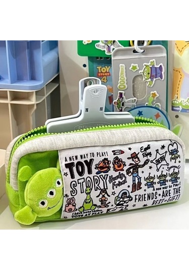 Khalid Bain Üç Gözlü Oyuncak Bebek Kalem Çantası Yüksek Görünümlü Büyük Kapasiteli Kırtasiye Çantası Q2m237 Açık Yeşil