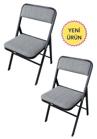 Hey 2'li Katlanır Kamp Sandalyesi Piknik Sandalye Kazayağı Siyah