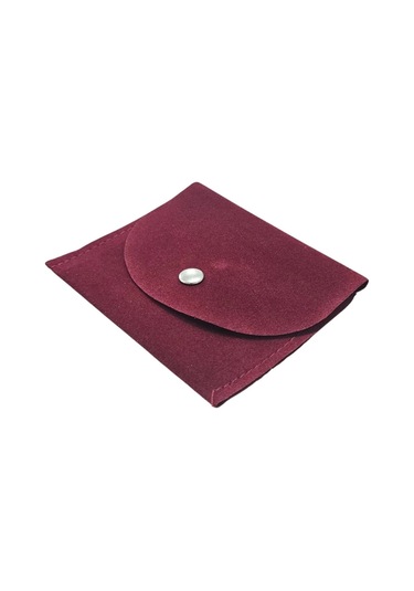 Kadife Süet Zarf Kese Bordo 50 Adet 8x10 Boy Takı, Altın Kesesi Çıtçıtlı