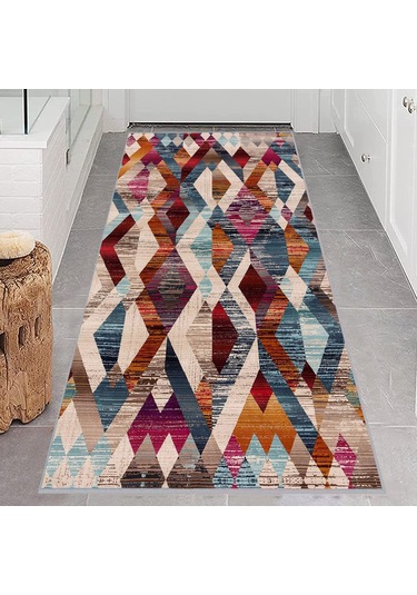 Rovigo Home Dijital Baskı Yıkanabilir Kaymaz Taban Salon Halısı Rvg0628 Bej