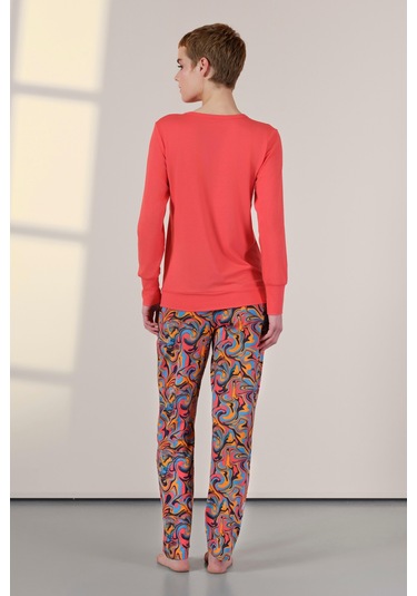 Doreanse Kadın Desenli Renkli T-shirt Pijama Takımı 25k4048-standart Çok Renkli