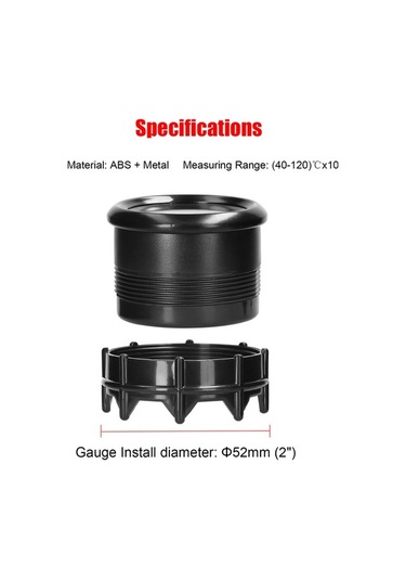 Fortunelane 52mm Siyah Abs+metal Araba Modifikasyon Göstergesi, Lcd Ekranlı, 40-120 X10 Sıcaklık Ölçümü, Uyarı Fonksiyonlu Egzos
