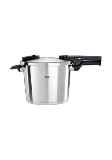 Fissler Vitaquick Premium 6lt Düdüklü Tencere Ve İndiksiyon Tabanlı Cam Kapaklı Tencere Tava Seti Gümüş - Siyah