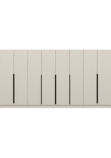 Kale Plus 8 Mebran Kapaklı 2 Çekmeceli Dolap Kumtaşı Mebran 210cm Bej