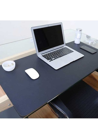 Pazly Cbtx Çok İşlevli Pu Deri Mouse Pad Klavye Pedi, 80x40cm Siyah-kırmızı, Bilgisayar Masası Mat