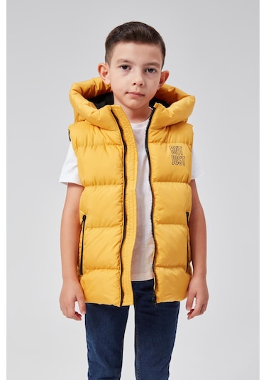 Benitto Kids Kapüşonlu Erkek Çocuk Şişme Yelek 51311 Hardal