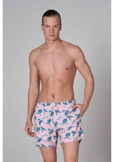 John Frank All Over Erkek Mayo Şort jfssswl50-turtle-pink-17761 001