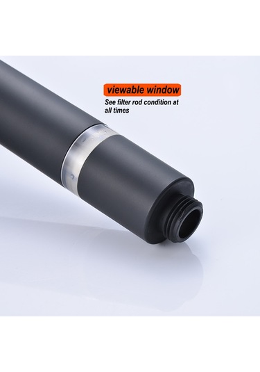 Su Tasarruflu 10 Modlu El Tipi Filtreli Duş Başlığı, Paslanmaz Çelik Hortum + Braket, Mat Siyah