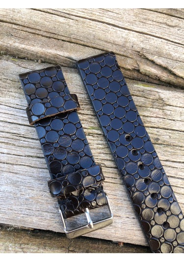 22 Mm Deri Dsiyah Desenli Kordon