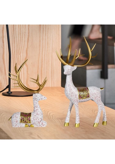 Homyl Yatak Odası Masaüstü Oturma Için 2 Adet Ren Geyiği 10cmx20cm