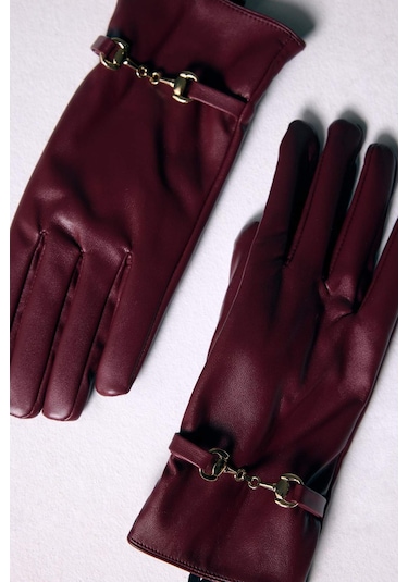 Defacto Kadın Suni Deri Eldiven F3194ax25wnbr299 Bordo-br299