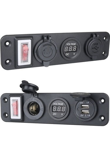 Ulzyvf 12-24v Araç Çift Usb Port Hızlı Şarj Cihazı + Voltmetre