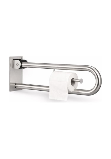 Aqua Bagno Basic Mafsallı Engelli Tutunma Barı Tuvalet Kağıtlıklı Paslanmaz Çelik 35.90.91.01.01 Krom
