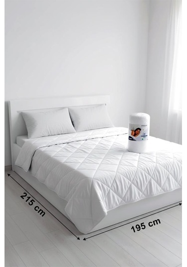 Niron Çift Kişilik Yorgan 195x215 Mikrofiber Kumaş, 200 G/m² Silikon Elyaf Dolgu Beyaz