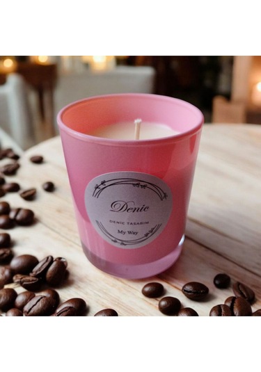 Denic Kokulu Mum Pembe Cam Bardak Mayy Wayy 9*7 Çap