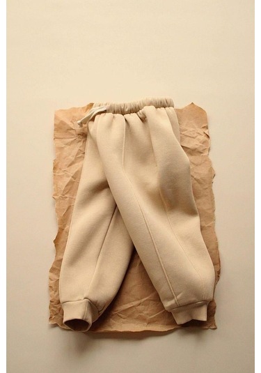 Bej Eşofman Altı İçi Polarlı Bej