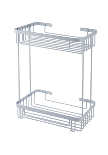 Çelik Banyo İkili Metal Taci 23x15x30 Sabunluk Ve Şampuanlık