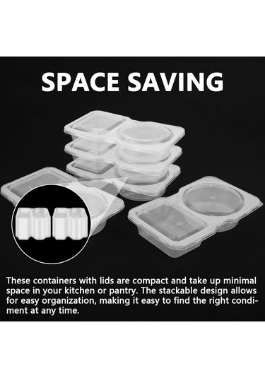 Geeroyoo Çift Bölmeli Sızdırmaz Baharat Saklama Kapları, 20'li Set, Pratik Ve Kullanışlı Tasarım