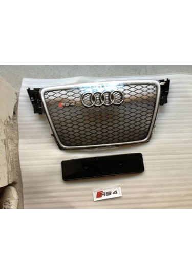 Autogp Audi A4 Rs4 Ön Panjur Izgara 2008 / 2012 B8 Oem Krom Siyah Agp230201