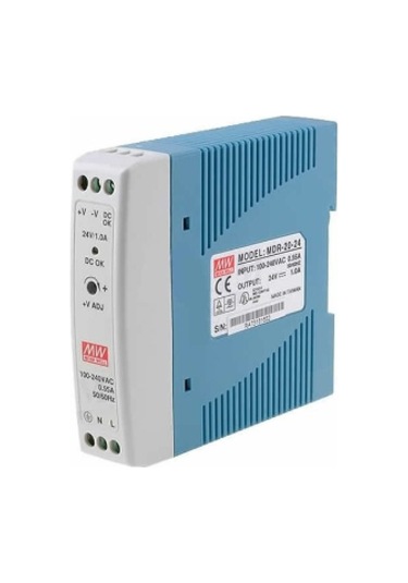 Mean Well Mdr-020-24 24vdc 1.0a Ray Montaj Güç Kaynağı Gri