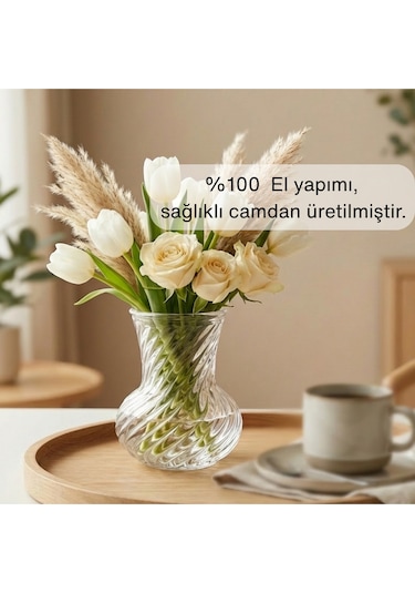 Selen Concept Burgu Model Küçük Vazo Şeffaf
