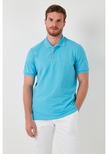 Buratti Pamuklu Slim Fit Şerit Detaylı Düğmeli Polo Yaka 5'Li Paket Erkek T Shirt 5902118S5 Siyah-Antrasit-Hakisarı-Vişne-Aquamavi