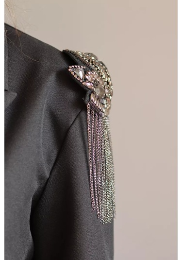 Sweet Night Omuz Askıları 2'li, Zincirli Broşlar 226185245 Siyah