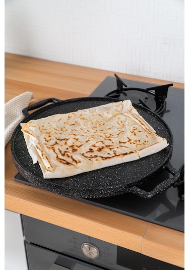 Acar Diamante Döküm Çift Taraflı Izgara - Gözleme Tavası - 34 Cm
