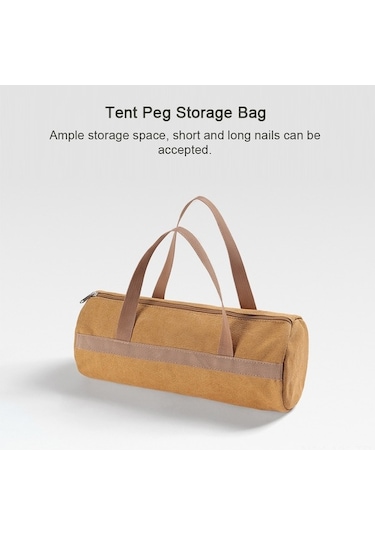 Pazly Kamp Çadırı Çivisi Ve Malzemeleri İçin Taşınabilir Kumaş Çanta - Kahverengi Kahverengi