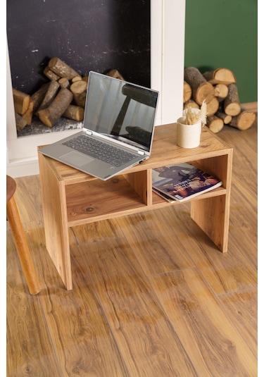 Raflı Yan Sehpa Koltuk Sehpası C Sehpa Zigon Sehpa Servis Sehpası Atlantik Çam