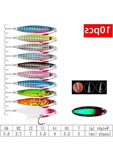 Tongxida 5/10 Adet Metal Balik Lures Yavaş Döküm Kaşek Jig Seti 10 Cs D 17g Su Balıkçılığı İçin