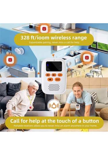 Anjiexun Yaşlı İzleme İçin Titreşimli Kablosuz Sos Çağrı Butonu