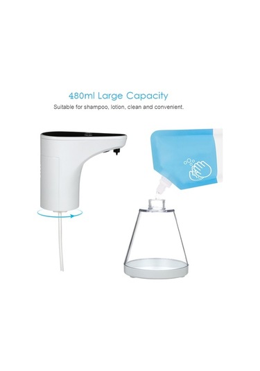 Novahub 480ml Otomatik Temassız Sabun Dağıtıcı, Kızılötesi Sensör, Beyaz, Ev & Otel Kullanımı İçin Diğer